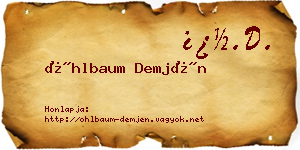 Öhlbaum Demjén névjegykártya
